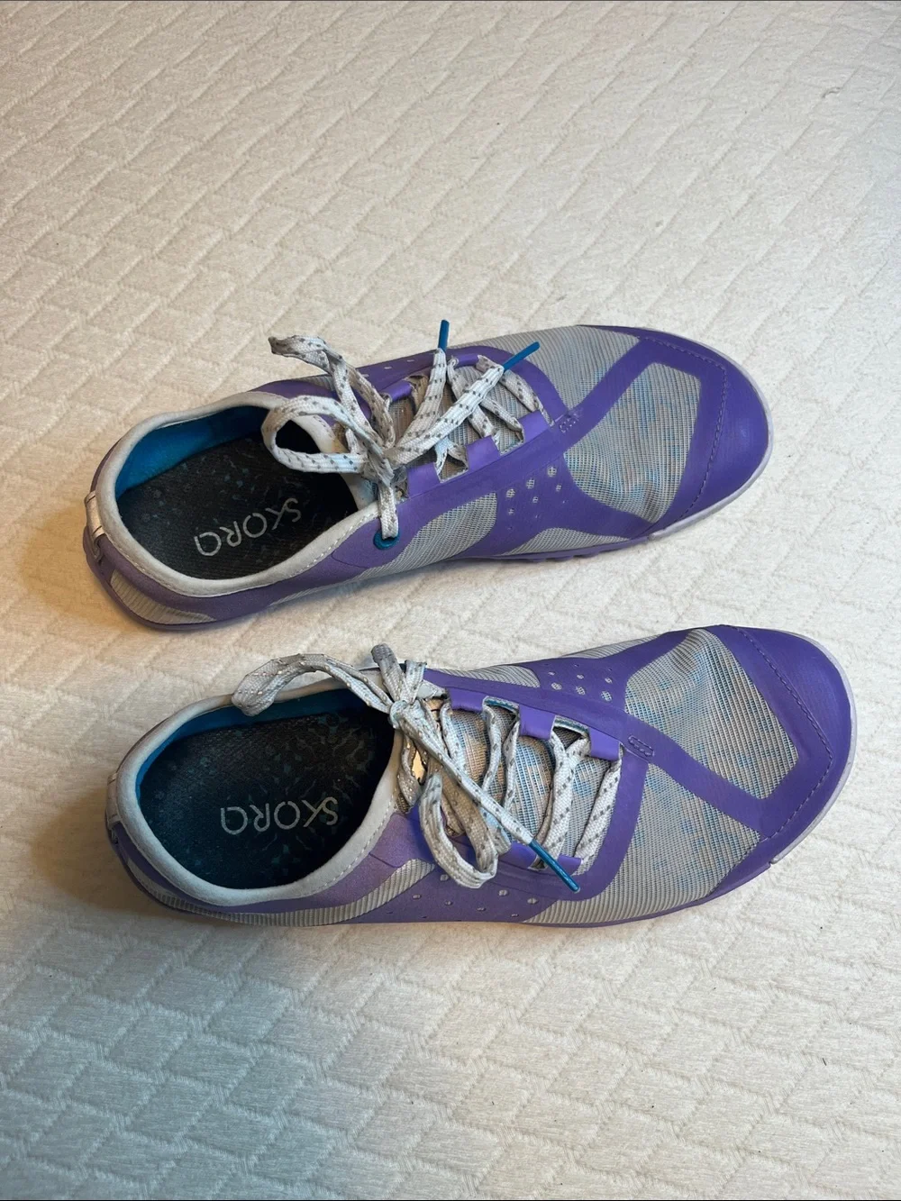 Skora Phase-X Women’s Running Lace-Up Sneakers in Purple and Gray, 8.5